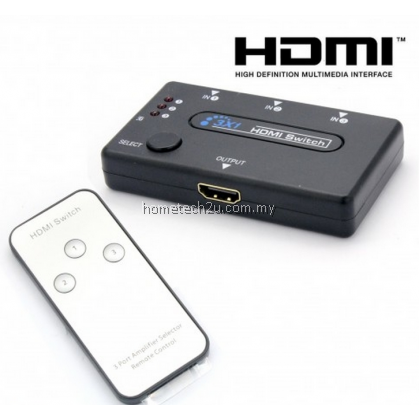 3 Port HDMI Switcher Selector w/ Remote Control for Blueray PS3 Astro